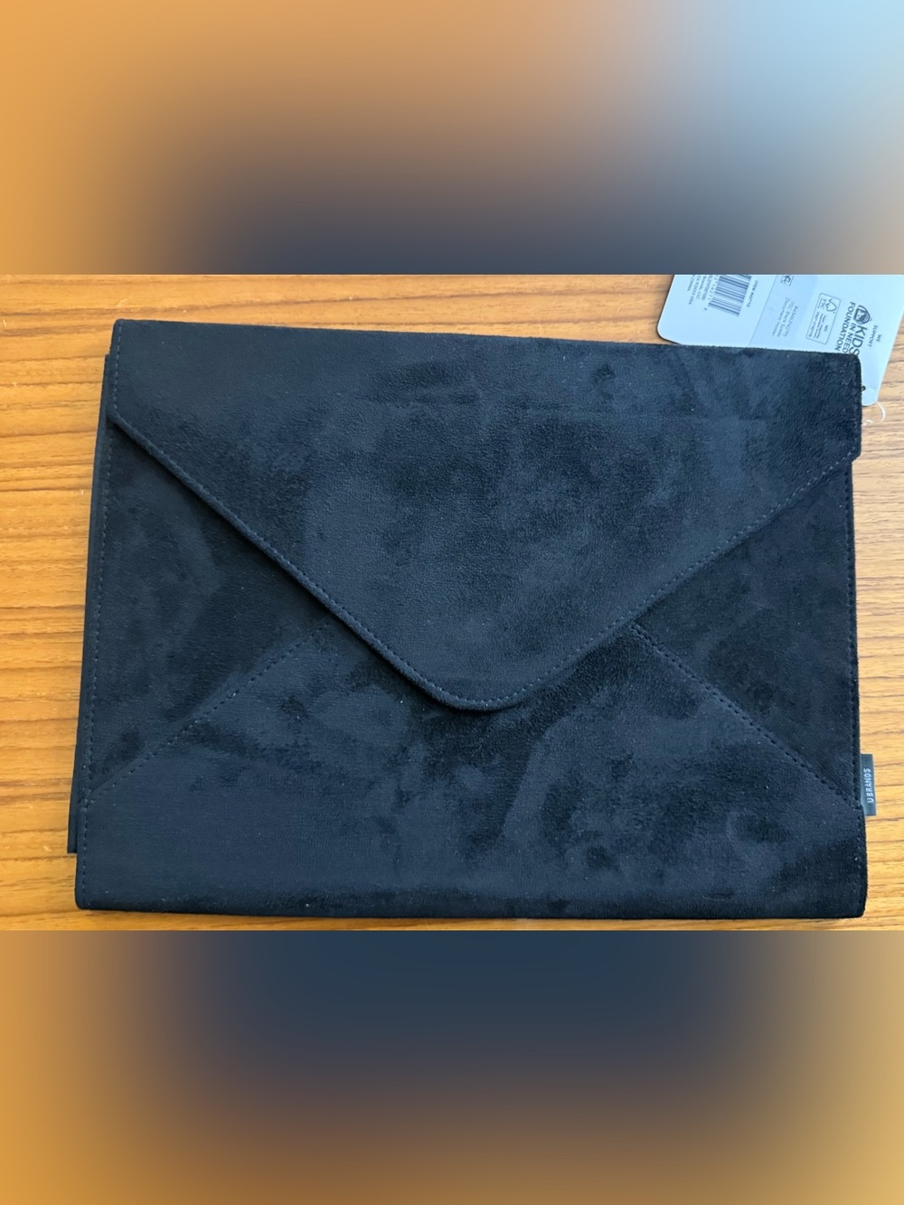 Suede Envelope Document Holder Black and Uniball 4 Pen Pack - Bundle